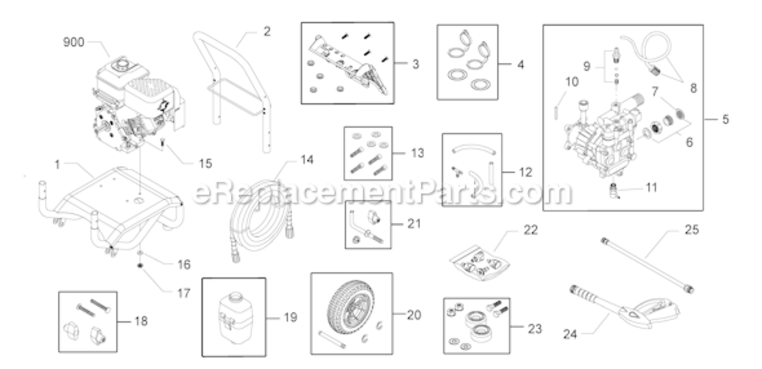 Page A Diagram and Parts List for 020263-0  Briggs and Stratton Pressure Washer